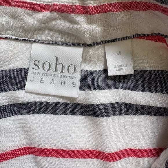 New York & Company SOHO Sleeveless Button Up Collared Blouse Womens Medium - Picture 3 of 6